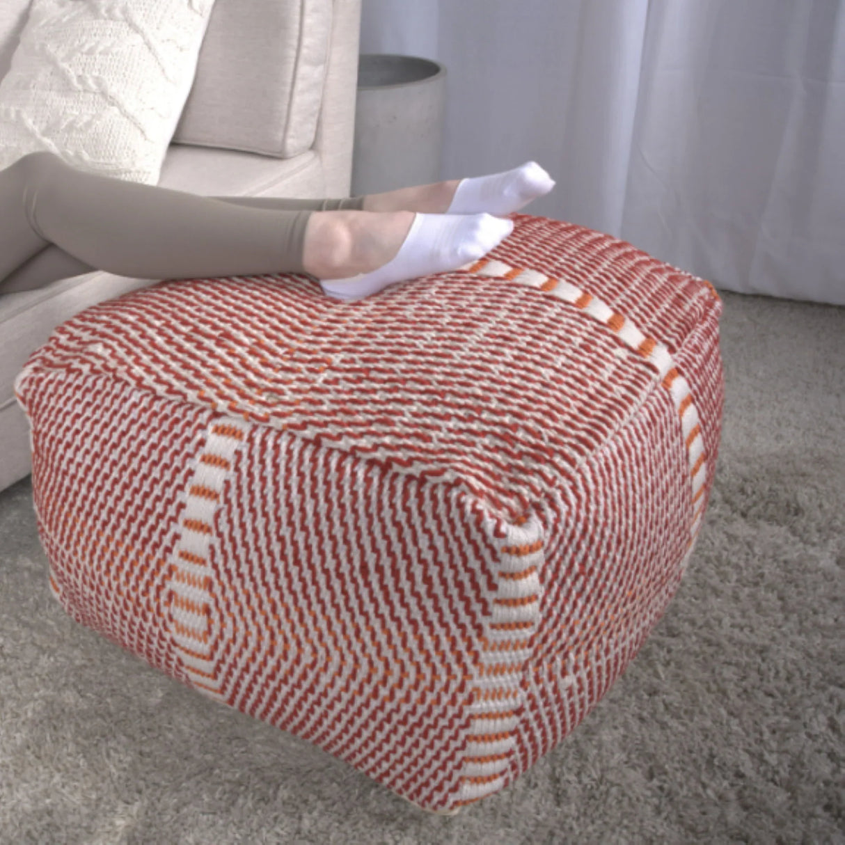 Morro Bay - Handcrafted Water Resistant Pouf - Multi Color - Furniture Home Direct