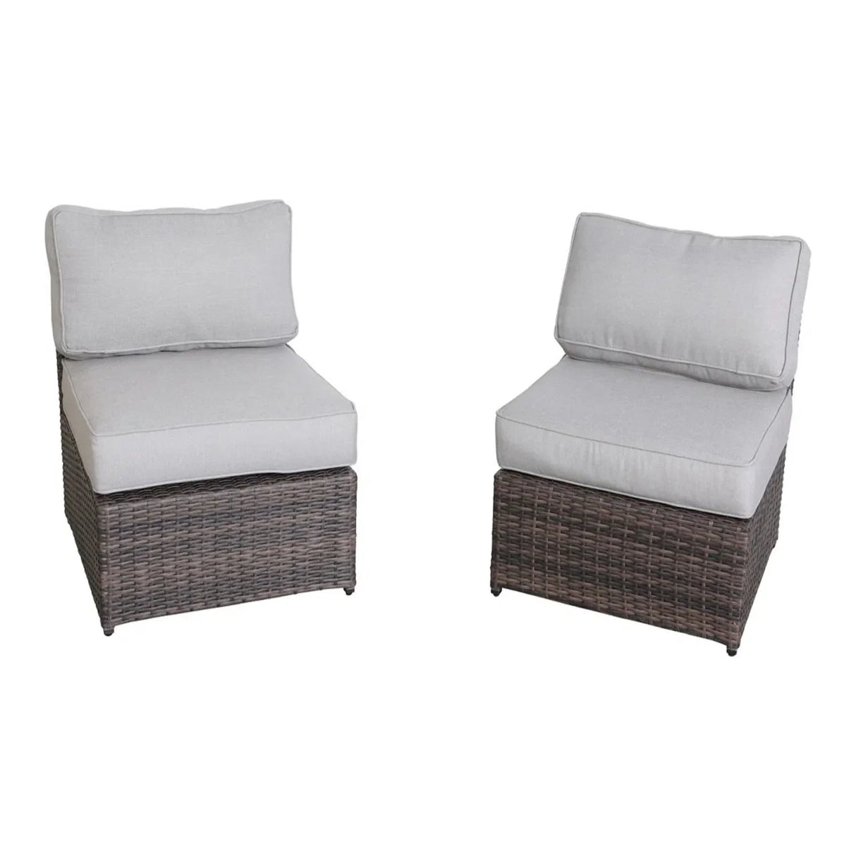 Outdoor Wicker Sectional With Weather Resistant Cushions And Table - Furniture Home Direct