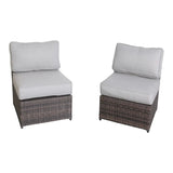 Outdoor Wicker Sectional With Weather Resistant Cushions And Table - Furniture Home Direct