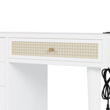 Vanity Desk Bohemian Retro Wood Makeup Station White - Furniture Home Direct