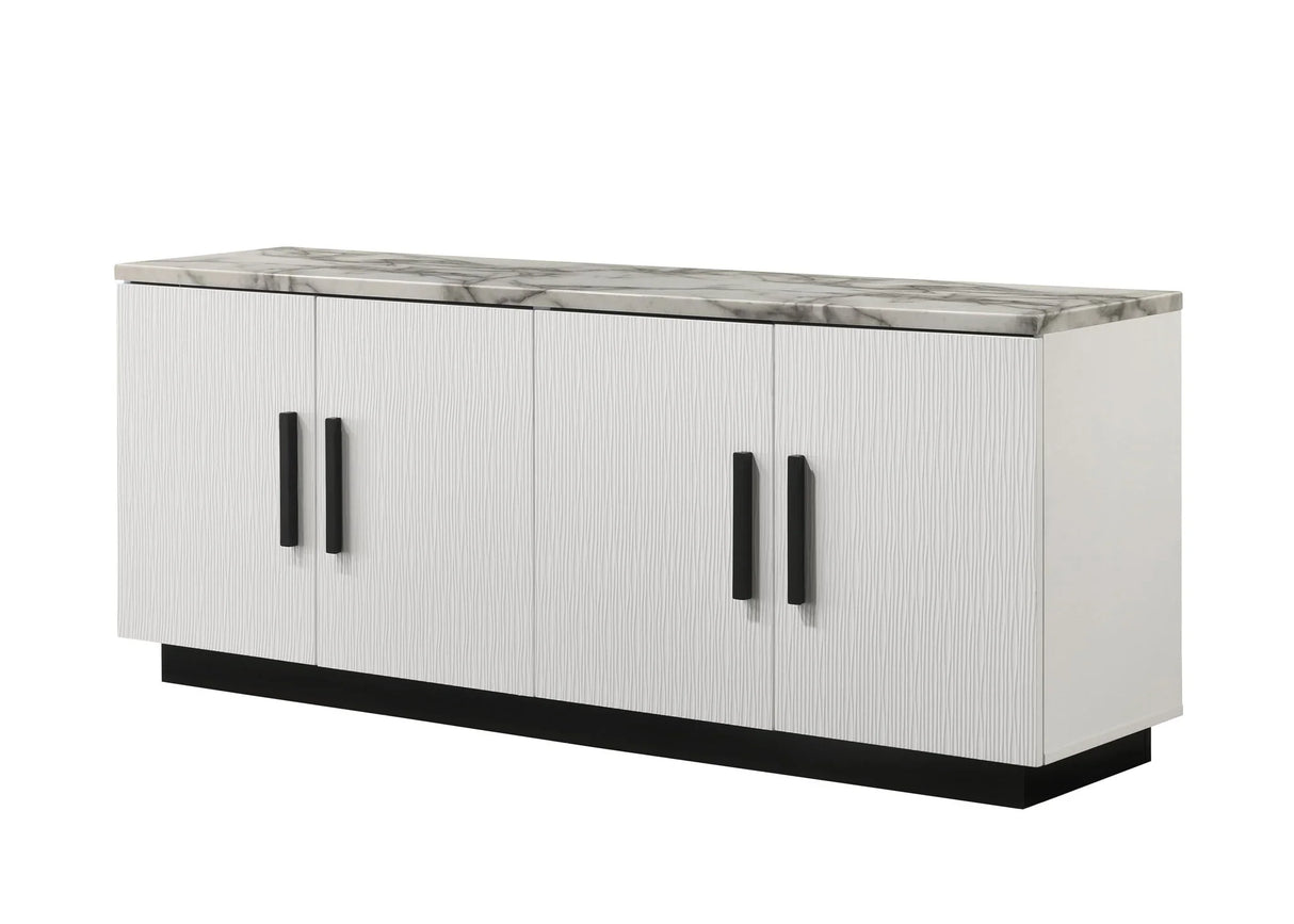 Matilda - Accent Cabinet With White Faux Marble Top - Furniture Home Direct