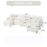 Modern Comfy Deep Seat Modular Sectional Sofa Cloud Couch With Ottoman - Furniture Home Direct