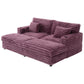 Plush Oversized Double Chaise Lounge Sofa Bed With USB Ports And Cup Holders - Furniture Home Direct