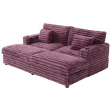 Plush Oversized Double Chaise Lounge Sofa Bed With USB Ports And Cup Holders - Furniture Home Direct