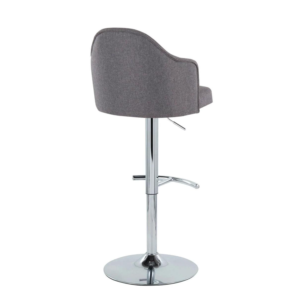 Ahoy - Contemporary Adjustable Barstool With Swivel With Rounded T Footrest (Set of 2) - Furniture Home Direct