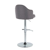Ahoy - Contemporary Adjustable Barstool With Swivel With Rounded T Footrest (Set of 2) - Furniture Home Direct