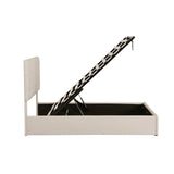 Platform Bed With Hydraulic Storage Upholstered Beige - Furniture Home Direct