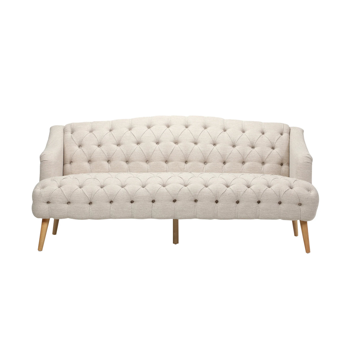 Sturdy Velvet Sofa - Beige - Furniture Home Direct