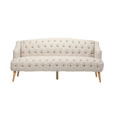 Sturdy Velvet Sofa - Beige - Furniture Home Direct