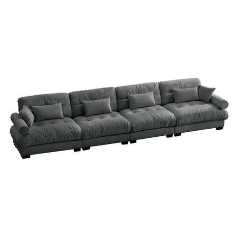 Super Comfort Oversized Modular Velvet Sectional Sofa, Deep Seat Convertible L Shaped Couch - Furniture Home Direct