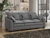 2 Piece Living Room Set Including Sofa and Love seat with Pillows - Grey - Furniture Home Direct