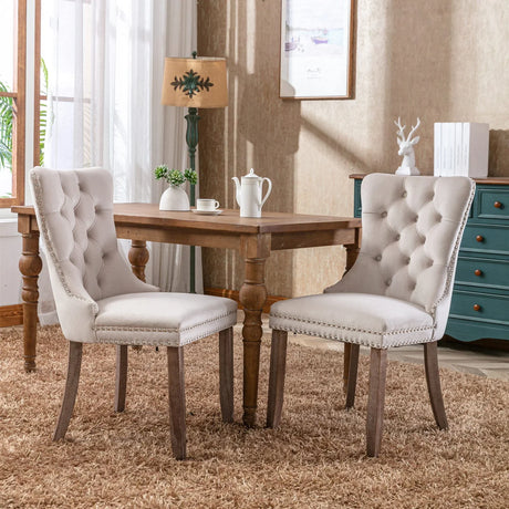 Nikki - Modern, High-End Tufted Solid Wood Contemporary Velvet Upholstered Dining Chair With Wood Legs Nailhead Trim (Set of 2) - Furniture Home Direct
