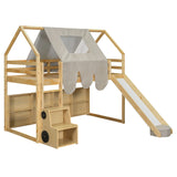 Loft Bed With House Shaped Frame And Tent - Furniture Home Direct