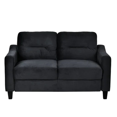 living Room Set With Sofa, Love seat and Accent Chair - Black - Furniture Home Direct