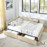 Mid-Century Storage Upholstered Tufted Bed Frame With Backrest And Armrests - Furniture Home Direct