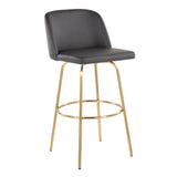 Toriano - Contemporary Fixed Height Barstool With Swivel And Round Footrest (Set of 2) - Furniture Home Direct