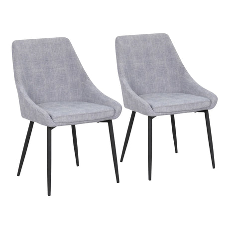 Diana - Contemporary Chair (Set of 2) - Black / Gray - Furniture Home Direct