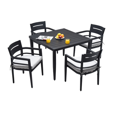 Outdoor Aluminum Dining Set with Sunbrella Cushions