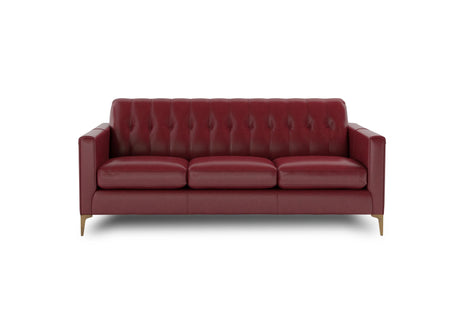 Mid-Century Tufted Leather Sofa - Furniture Home Direct