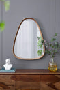Irrgeular Mirror With Frame, Wall Mirror For Living Room Bathroom Entryway - Brown - Furniture Home Direct