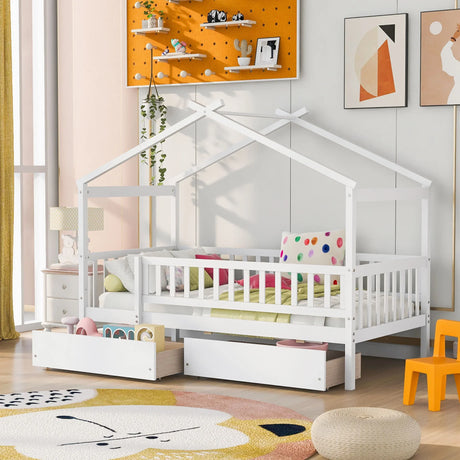 House Bed With 2 Drawers - Furniture Home Direct