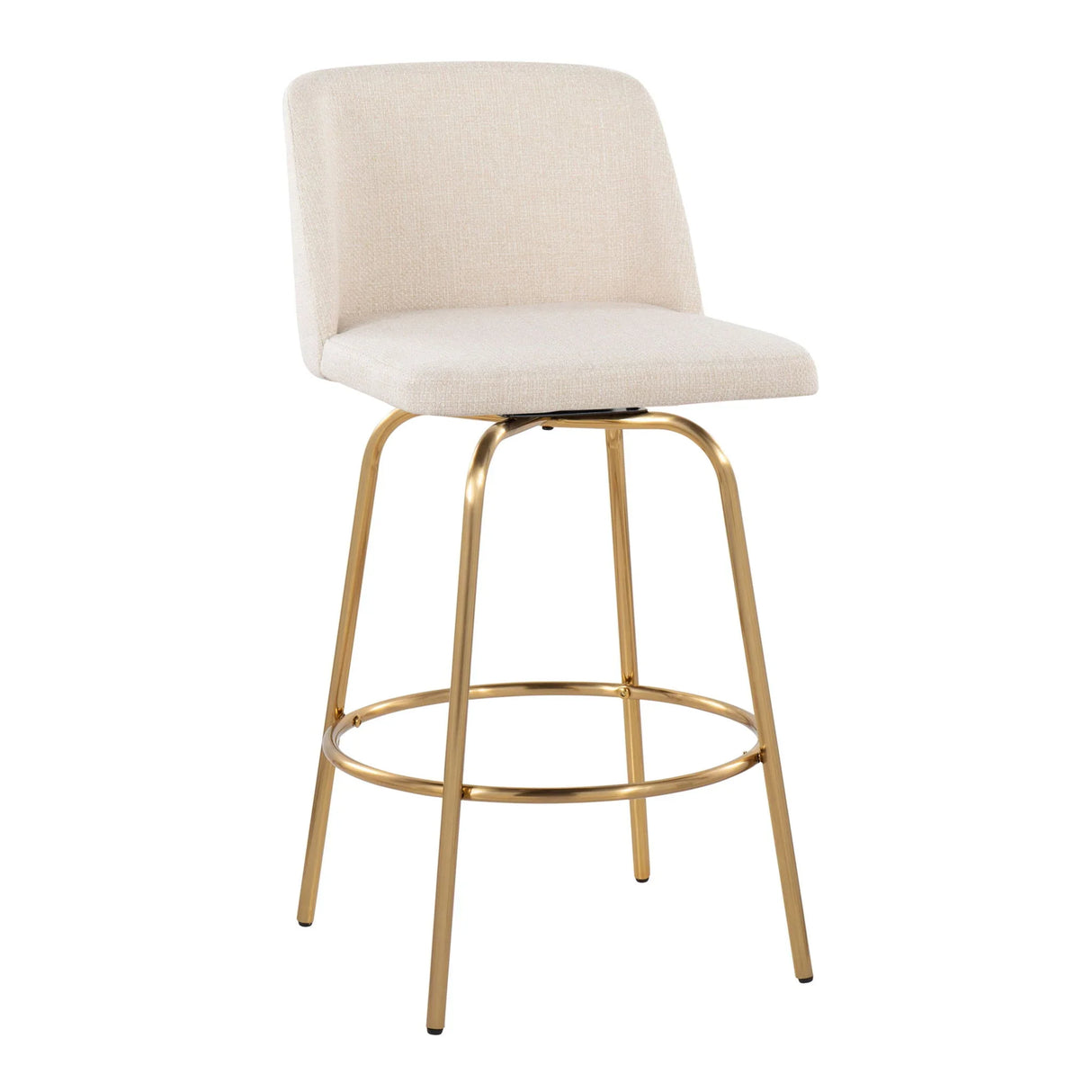 Toriano - Contemporary, Fixed Height Counter Stool With Swivel With Round Footrest (Set of 2) - Furniture Home Direct
