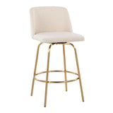 Toriano - Contemporary, Fixed Height Counter Stool With Swivel With Round Footrest (Set of 2) - Furniture Home Direct