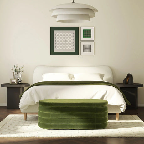Fuji - Upholstered Oval Storage Bench - Furniture Home Direct