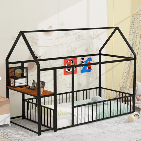 House Frame With Desk, Shelves, Power Outlets And USB Ports - Furniture Home Direct
