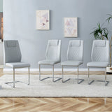 Modern Dining Chairs With Padded Seat, Metal Legs - Furniture Home Direct