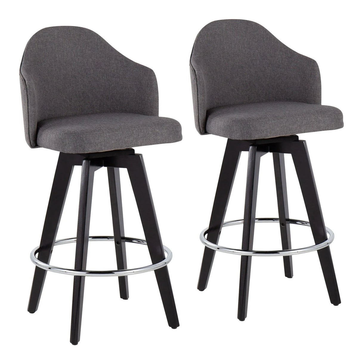 Ahoy - Contemporary Fixed Height Counter Stool With Round Footrest (Set of 2) - Furniture Home Direct