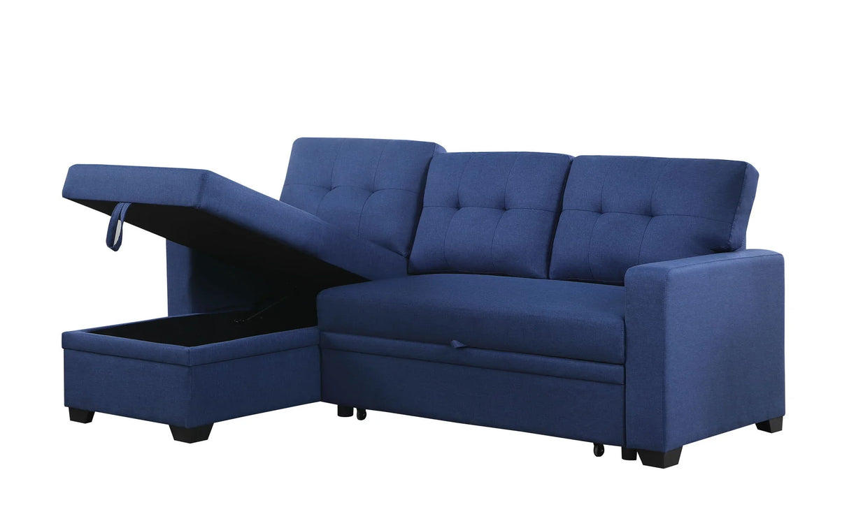 Upholstered Pull Out Sectional Sofa With Chaise - Furniture Home Direct