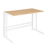 Roman - Industrial Office Desk - White / Natural - Furniture Home Direct