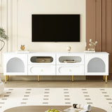 Retro TV Stand With 6 Metal Legs, 2 Cabinets, 4 Drawers And Anti-Tip Device - Furniture Home Direct