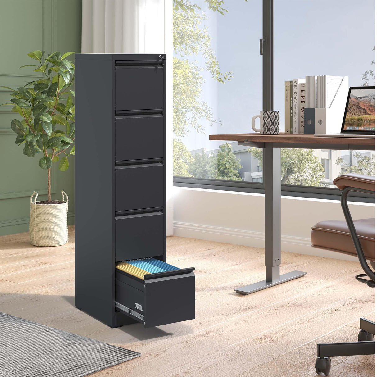 Steel Drawer Vertical File Cabinet With Lock For A4 Legal / Letter Size - Furniture Home Direct