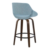 Fabrico - Mid Century Modern Fixed Height Counter Stool & Round Footrest (Set of 2) - Furniture Home Direct