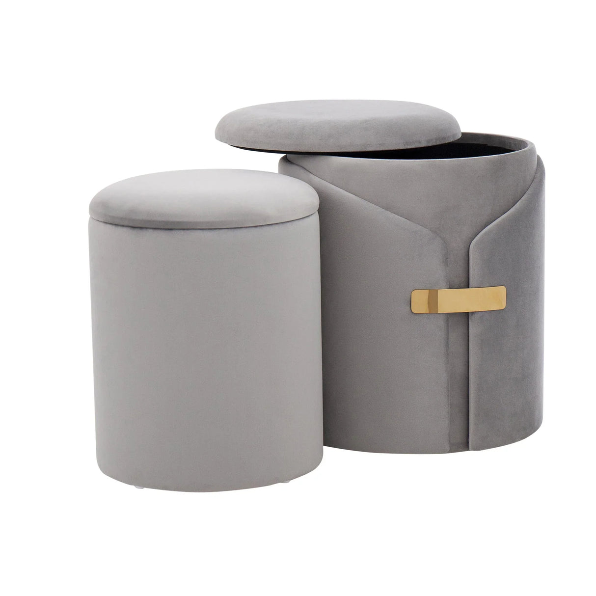Dahlia - Contemporary / Glam Nesting Ottoman Set - Furniture Home Direct
