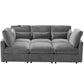 Modern Modular U-Shaped Sofa Bed With Movable Ottoman, USB Ports, Phone Holder - Furniture Home Direct