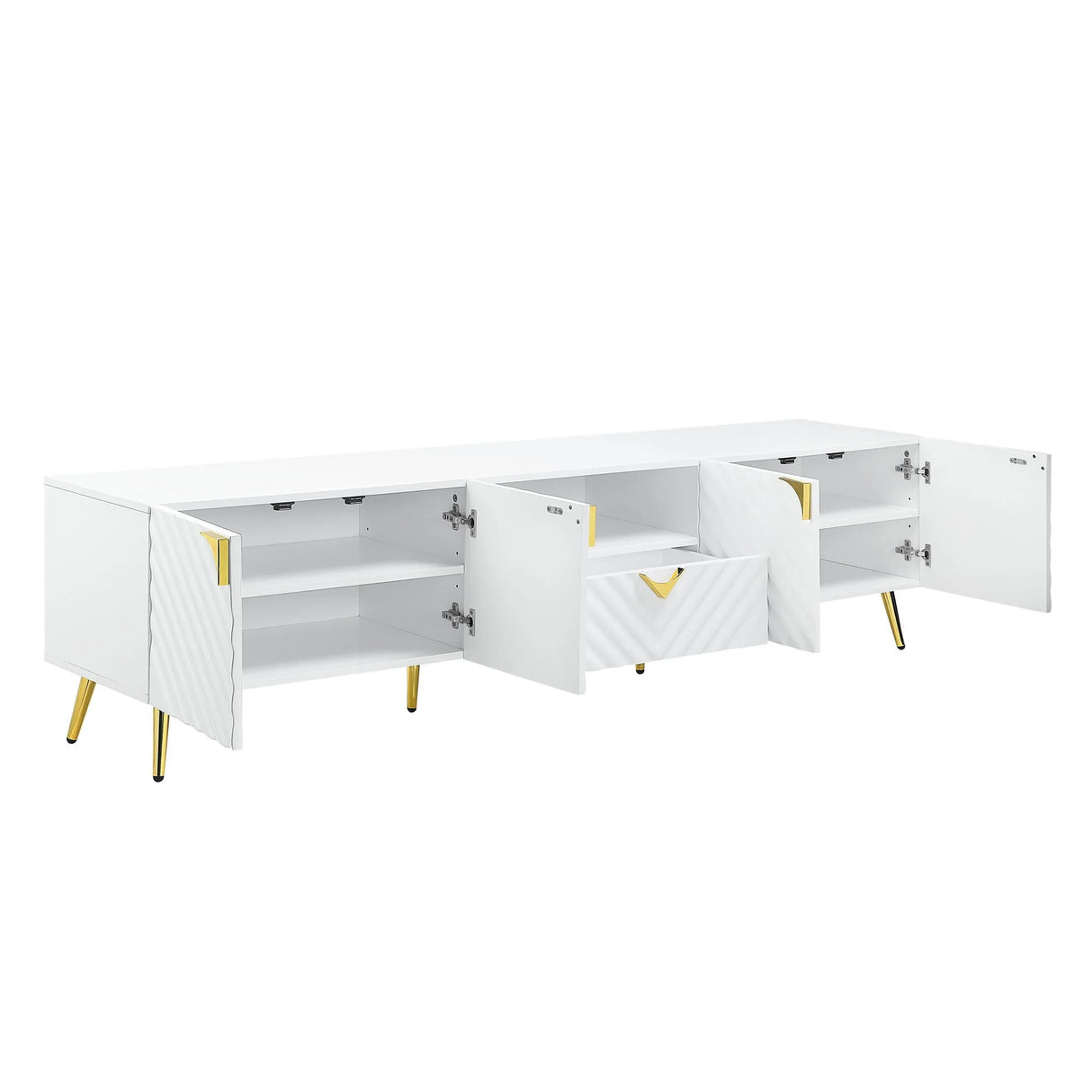 Gaines - High Gloss TV Stand - White - Furniture Home Direct