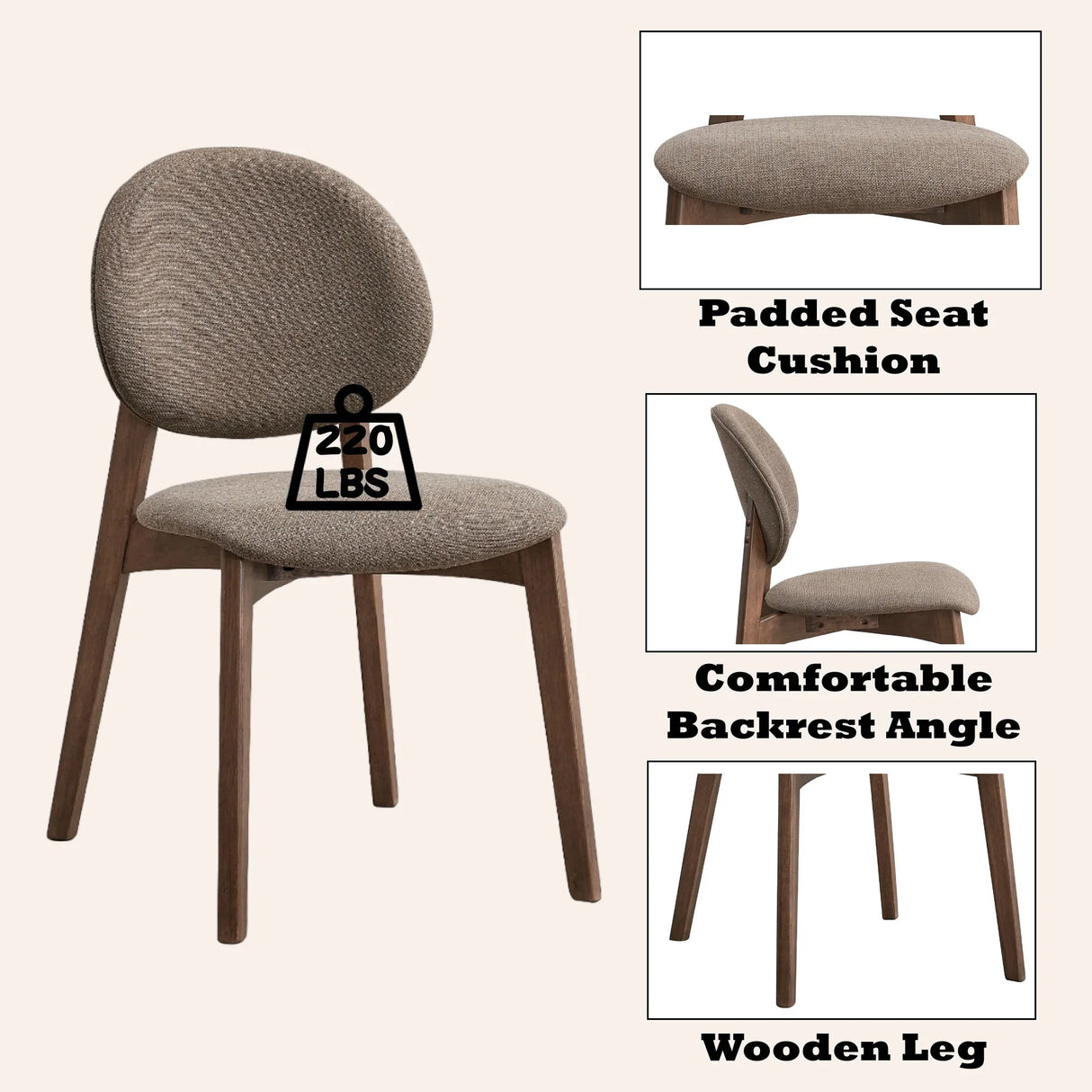 Hadasa - Side Chair, Elegant Upholstery (Set of 2) - Furniture Home Direct