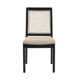 Modern Solid Wood Dining Chair With Rattan Inset Back (Set of 2) - Furniture Home Direct