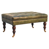 Buffalo - Leather Ottoman With Castor Legs - Furniture Home Direct