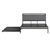 Platform Bed Frame With Trundle, USB Ports And Slat Support, No Box Spring Needed - Furniture Home Direct