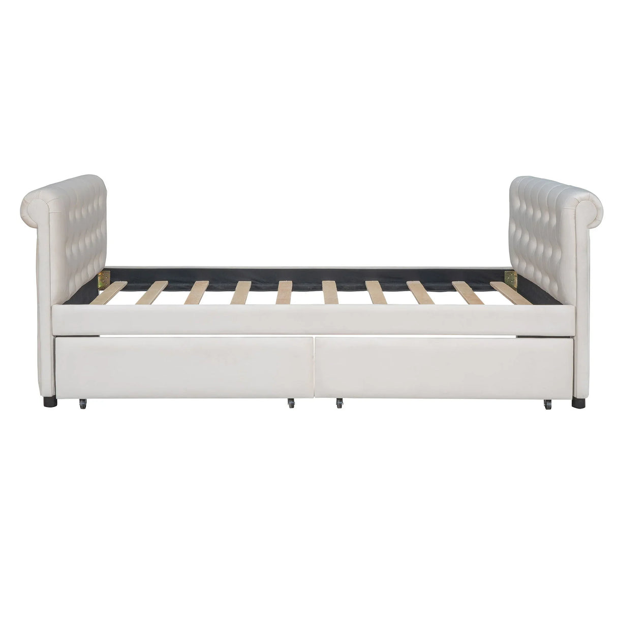 Upholstered Daybed, Wood Slat Support - Furniture Home Direct