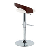 Grotto - Contemporary Adjustable Height Barstool With Swivel With Straight T Footrest (Set of 2) - Furniture Home Direct