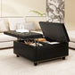 Large Square Storage Ottoman With 2 Storage Doors - Furniture Home Direct