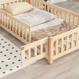 House-Shaped Headboard Floor Bed With Fence - Furniture Home Direct
