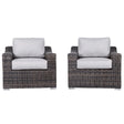 Modern Patio Chair With Cushions (Set of 2) - Brown - Furniture Home Direct