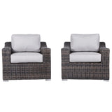 Modern Patio Chair With Cushions (Set of 2) - Brown - Furniture Home Direct