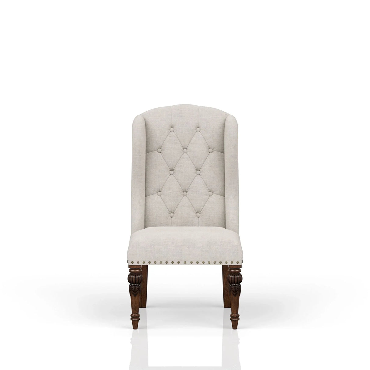 Upholstered Wing Host Chair - Light Gray - Furniture Home Direct